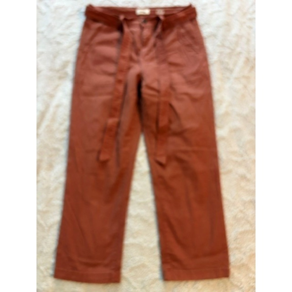 Women's Brown Kensie Girl The Allie High Rise Slim Straight Crop Pants Size 10